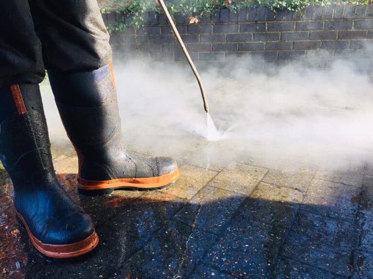 An example of a pavement pressure wash clean, by Home Statements
