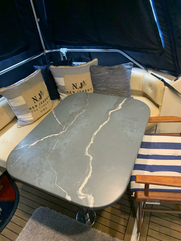 An example of an epoxy resin table created for a boat, by home statements