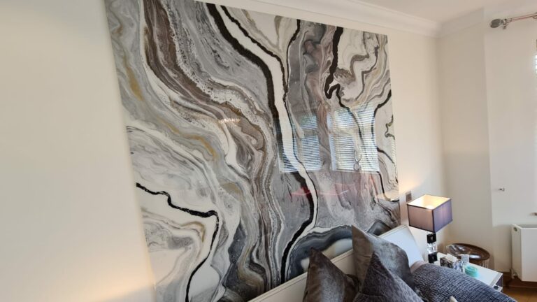 An example of an epoxy resin wall art panel finished in super gloss, created and installed by Home Statements