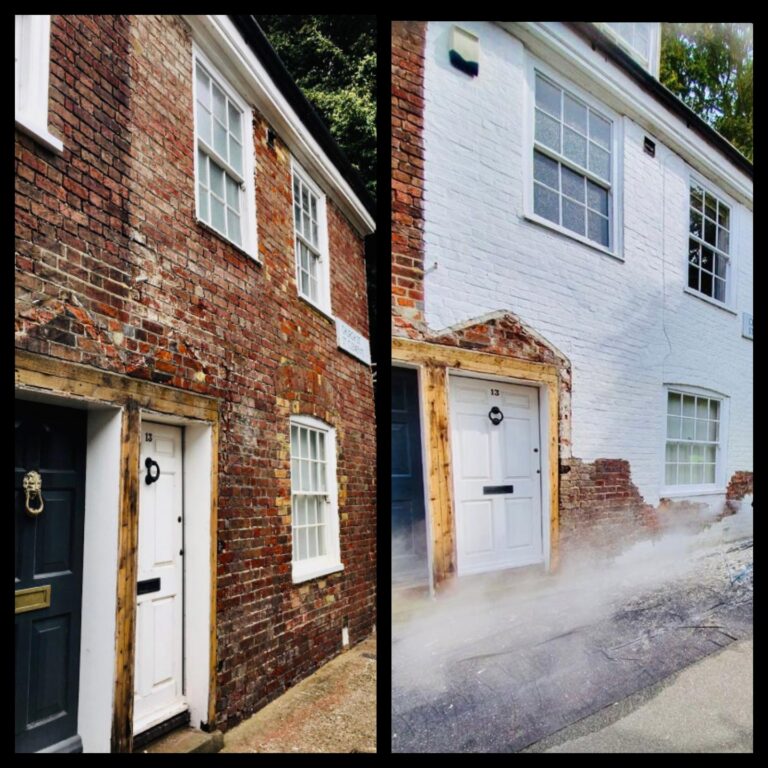 An example of an exterior paint removal, by Home Statements's Clean team
