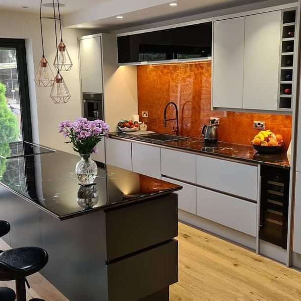 An example of an epoxy resin worktops and splashbacks in Dartford, by Home Statements