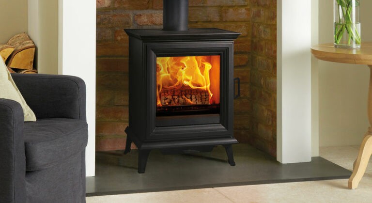 An example of a log burner in a fireplace. Home Statements