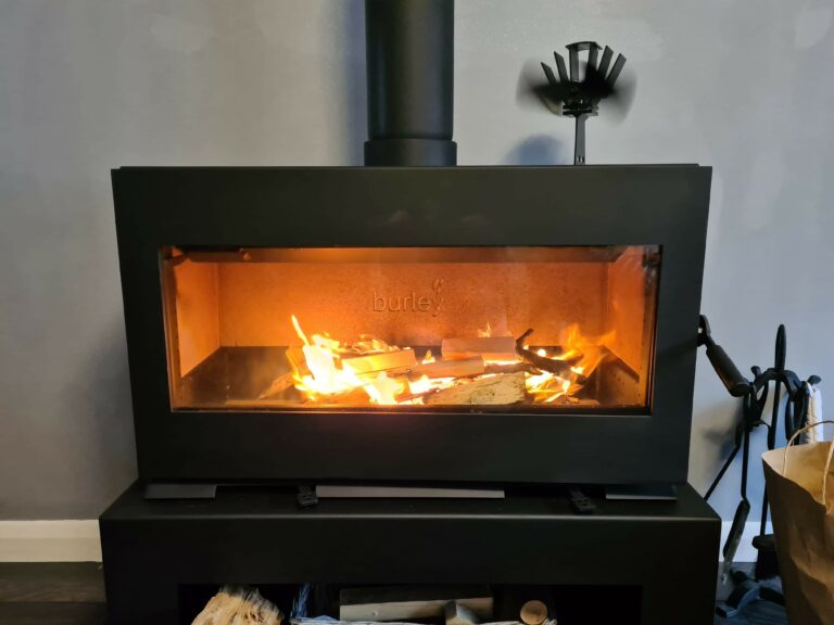 Image of log burner in situ