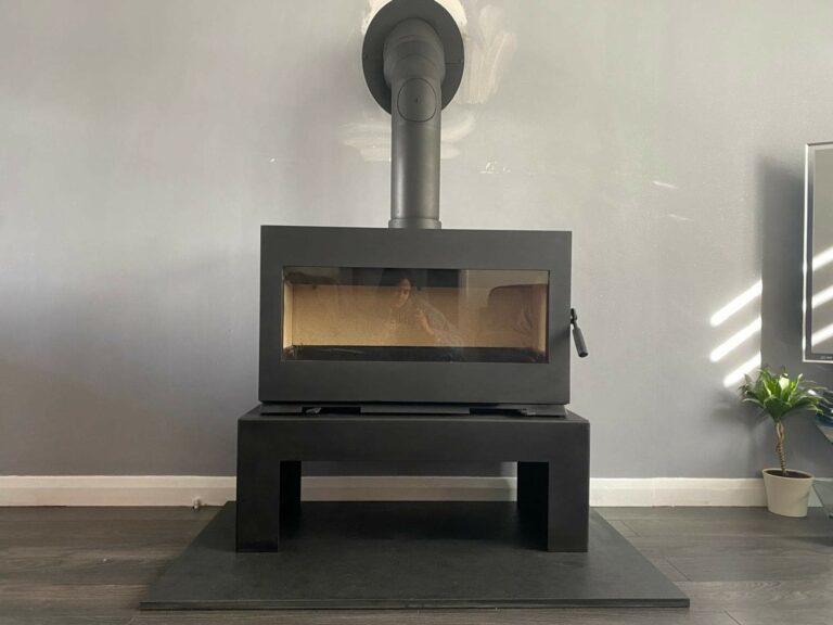 Image of log burner in situ