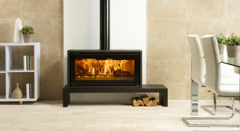 An example of a free standing log burner.. Home Statements