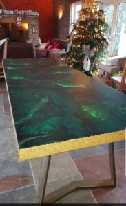 An example of an epoxy resin dining table near Hastings, by Home Statements