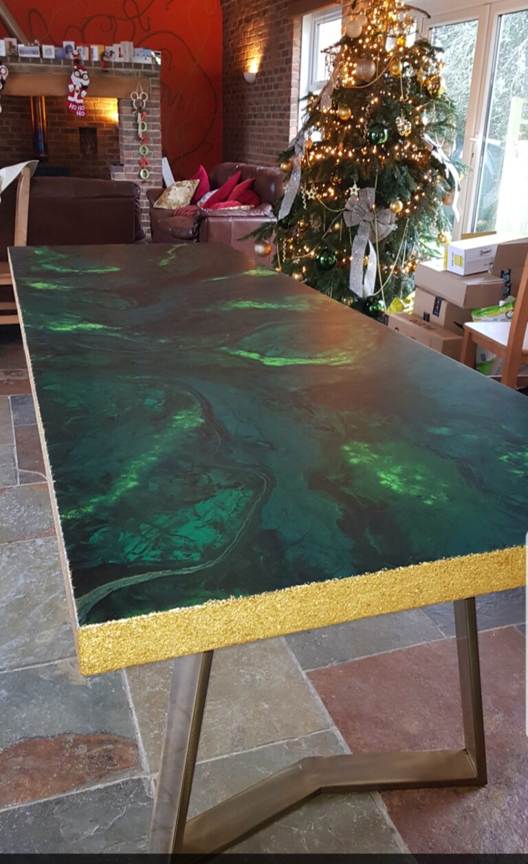 An example of an epoxy resin dining table near Hastings, by Home Statements