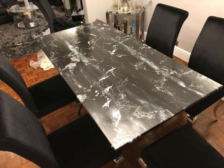 An example of an epoxy resin dining table in Bexleyheath, by Home Statements