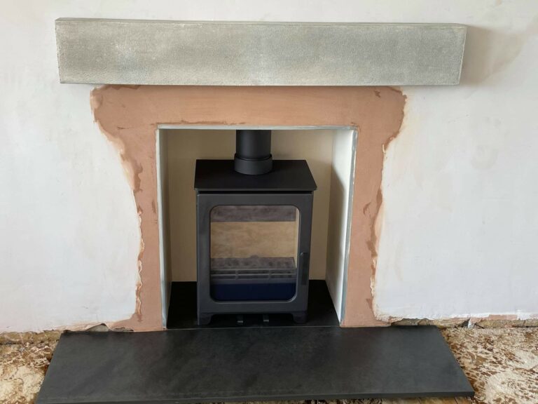 An example of a log burner installation, by Home Statements