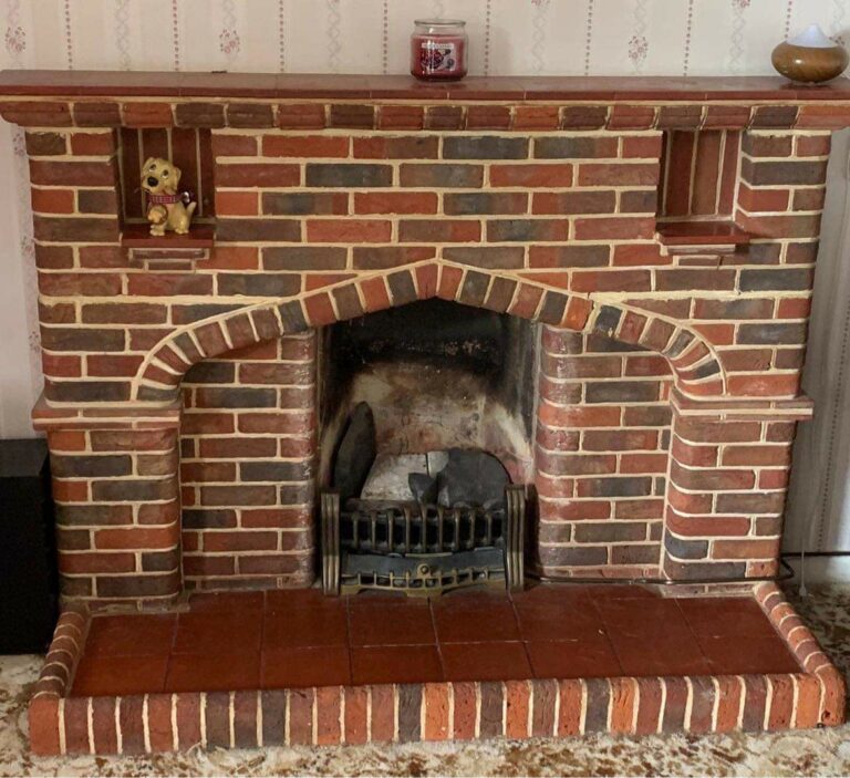 A picture of an existing gas fire before being replaced by a log burner in Bearsted, by Home Statements