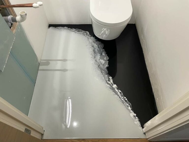 An example of an epoxy resin bathroom floor in a bathroom, Home Statements Ltd