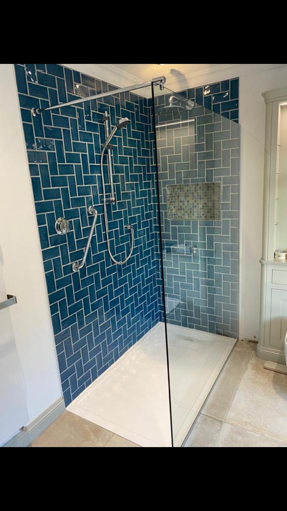 An example of a glass shower screen in a bathroom, Home Statements Ltd