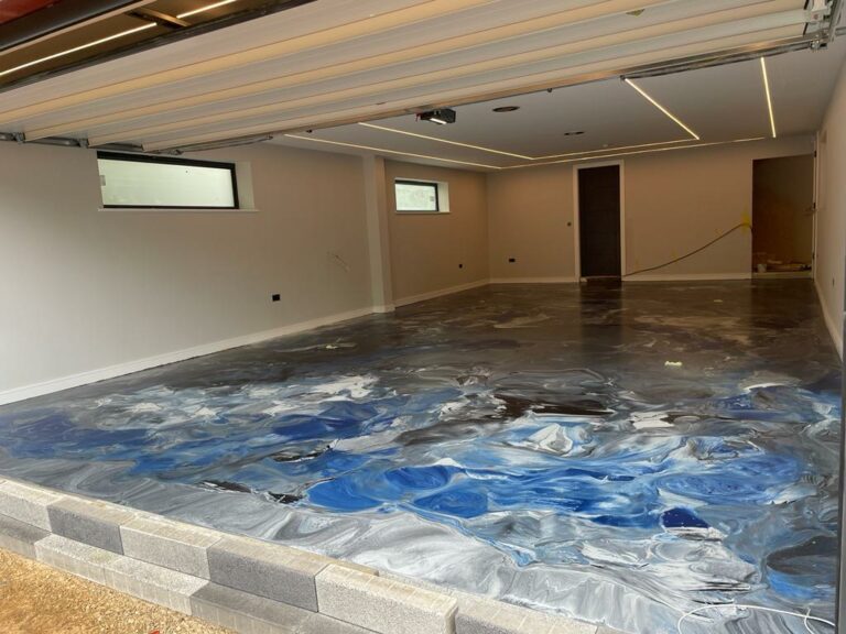 An example of resin garage floors in a garage, homestatements.co.uk