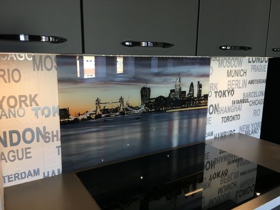 An example of a digital print glass kitchen splashback, Home Statements Ltd