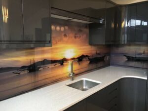 An example of a digital print glass kitchen splashbacks