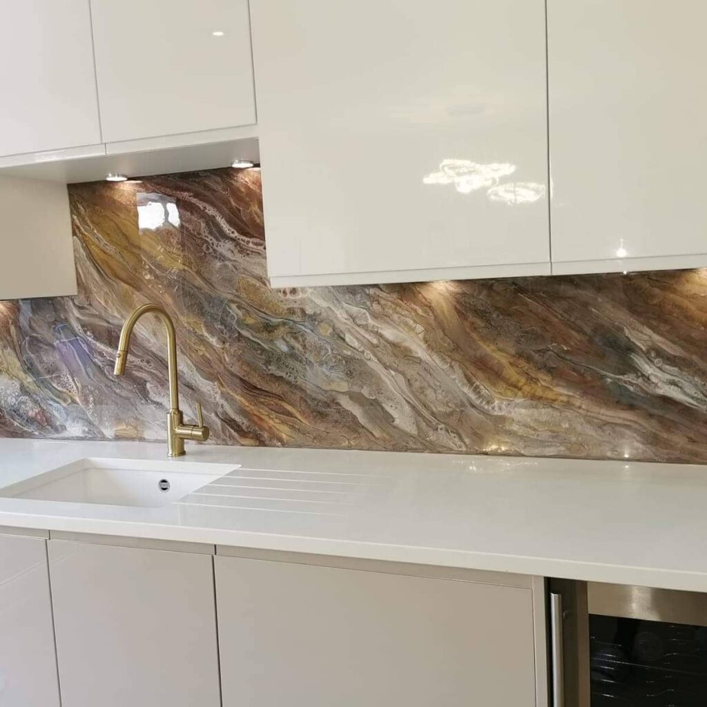 An example of a kitchen splashback in a kitchen by Home Statements Ltd