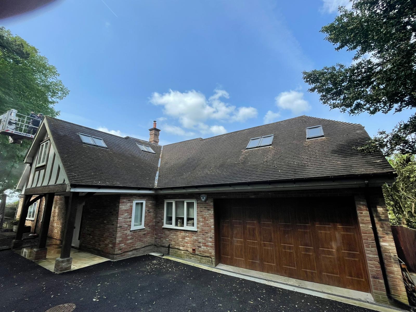 An example of roof cleaning in Oxted and Surrey by Home Statements Ltd