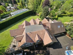 An example of a roof clean and moss removal in Surrey, Home Statements Ltd